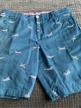 Puma Men's Teal Plane-Embroidered Flat Front Shorts